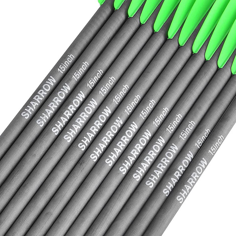 Carbon Arrows 7.5" 15'' Crossbow Bolts Screw Tips 100 Grain Bow Archery Hunting - Image 4 of 4