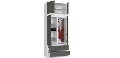Kleiderschrank, 4-türiger Kleiderschrank, 2 Schubladen 234x90x51cm VIELE FARBE!|