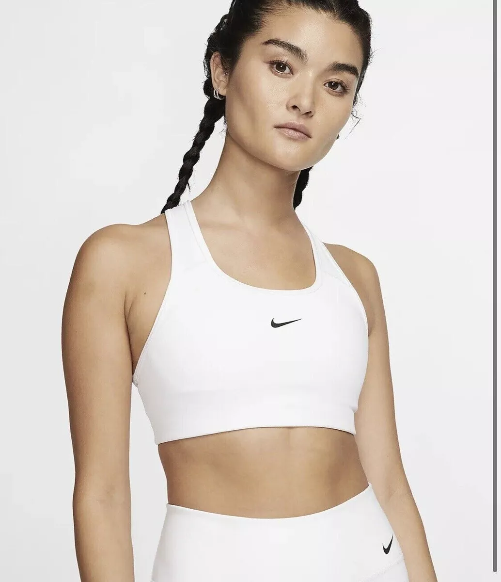 NEW Nike Dri-Fit Sports Bra Nike Swoosh Training medium support Plus 1X  White