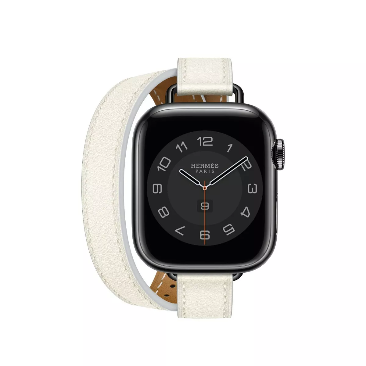 NEW-Apple Watch Series 7 Hermès - 41mm White Leather Attelage