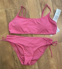 NWT Roxy Girls 2 Piece Pink Bikini Swimsuit XL