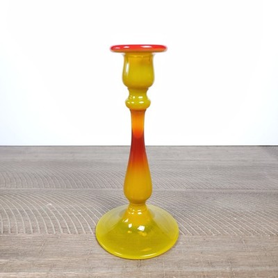 Cooperative Flint Glass Sunset Candle Stick Holder 7 3/8'' HTF