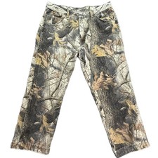 Wrangler Realtree Hardwoods Camo Pants Mens 38x34 Brown Green Hunting Workwear