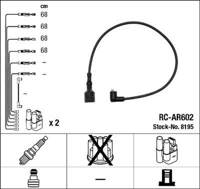 Zündleitungssatz NGK 8195 für ALFA 145 146 33 930 907A2