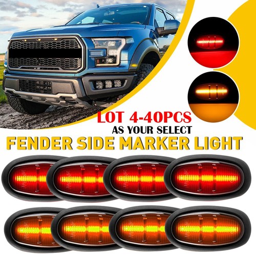 4-40 Amber Red LED Front Rear Fender Side Marker Light For Ford SVT ...