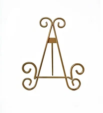 Antique Gold Easel, Tabletop plate and art holder, (Gold, 10") (multiple sizes)