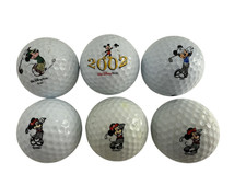 6 Vintage Disney Golfer Mickey Mouse Theme Park Exclusive Golf Balls Mix Set Lot