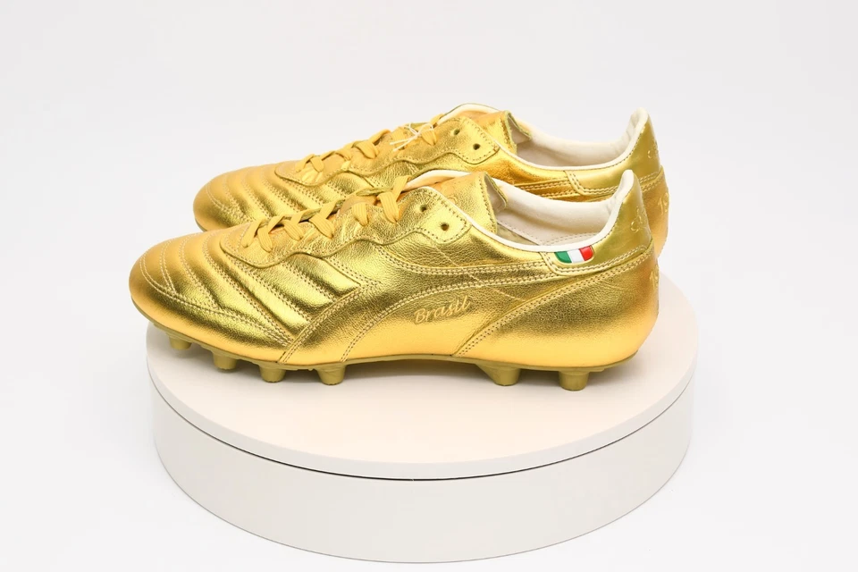 Diadora Brasil Italy OG LT+ MDPU Soccer Cleats Gold Brown 101.178029 01 85002 - Image 4 of 4