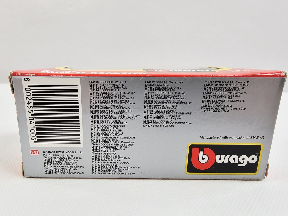 Bburago Burago BMW M Roadster 4149 Diecast Car 1/43 Scale