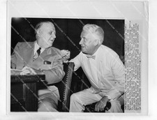 o34801 1959 orig photo politics Sen Kenneth Keating NY, talks w Bert Bell commis