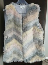 NEW Charlotte Russe Adorable Fake Faux Fur VEST Pink Silver Coat SMALL S SM