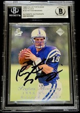 PEYTON MANNING 1998 ROOKIE AUTOGRAPH Black Ink (ON CARD AUTO) BGS BAS Encased ✨. rookie card picture