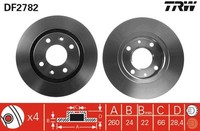 2X Bremsscheibe TRW DF2782 FüR 8E Peugeot 8B 406 Break 16V Bifuel