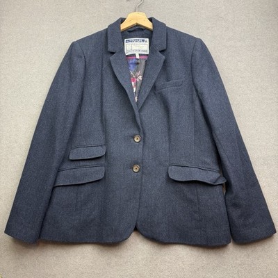 JOULES Tweed Sakko UK 18 Navy ASTER Parade Hacking Herringbone Country Riding