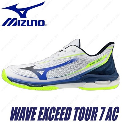 MIZUNO Tennis Shoes WAVE EXCEED TOUR 7 AC 61GA2670 White/Blue/Yellow
