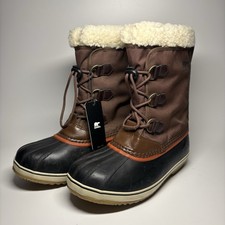 Sorel Yoot Pac Brown Rubber Waterproof Winter Snow Rain Boots Big Kids Youth 7