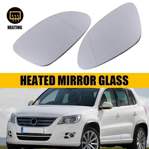 Mirror Glass Right Left Side Heated With Backing Plate Fit 2009-2017 VW Tiguan S