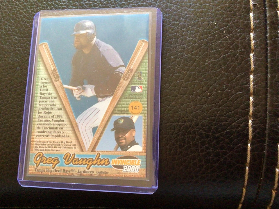 MO GREG VAUGHN/67 PACIFIC INVENCIBLE PLATINO AZUL ERROR ÁNGELES #141 2000 00 Foto 3 de 3