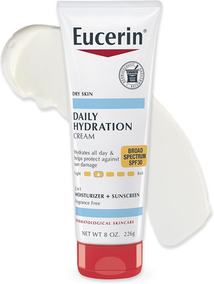Daily Hydration Broad Spectrum SPF 30 Sunscreen Body Cream for Dry Skin, Fragran