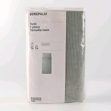 Ikea BERGPALM Twin Duvet Pillowcase Set Green Pinstripes Cotton 604.231.86 New