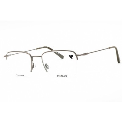 Flexon Men's Eyeglasses Gunmetal Square Half Rim Metal Frame FLEXON H6041 033