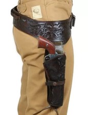 Wild West Gun Belt Holster Old Western Cowboy Leather Pistol Revolver Holder