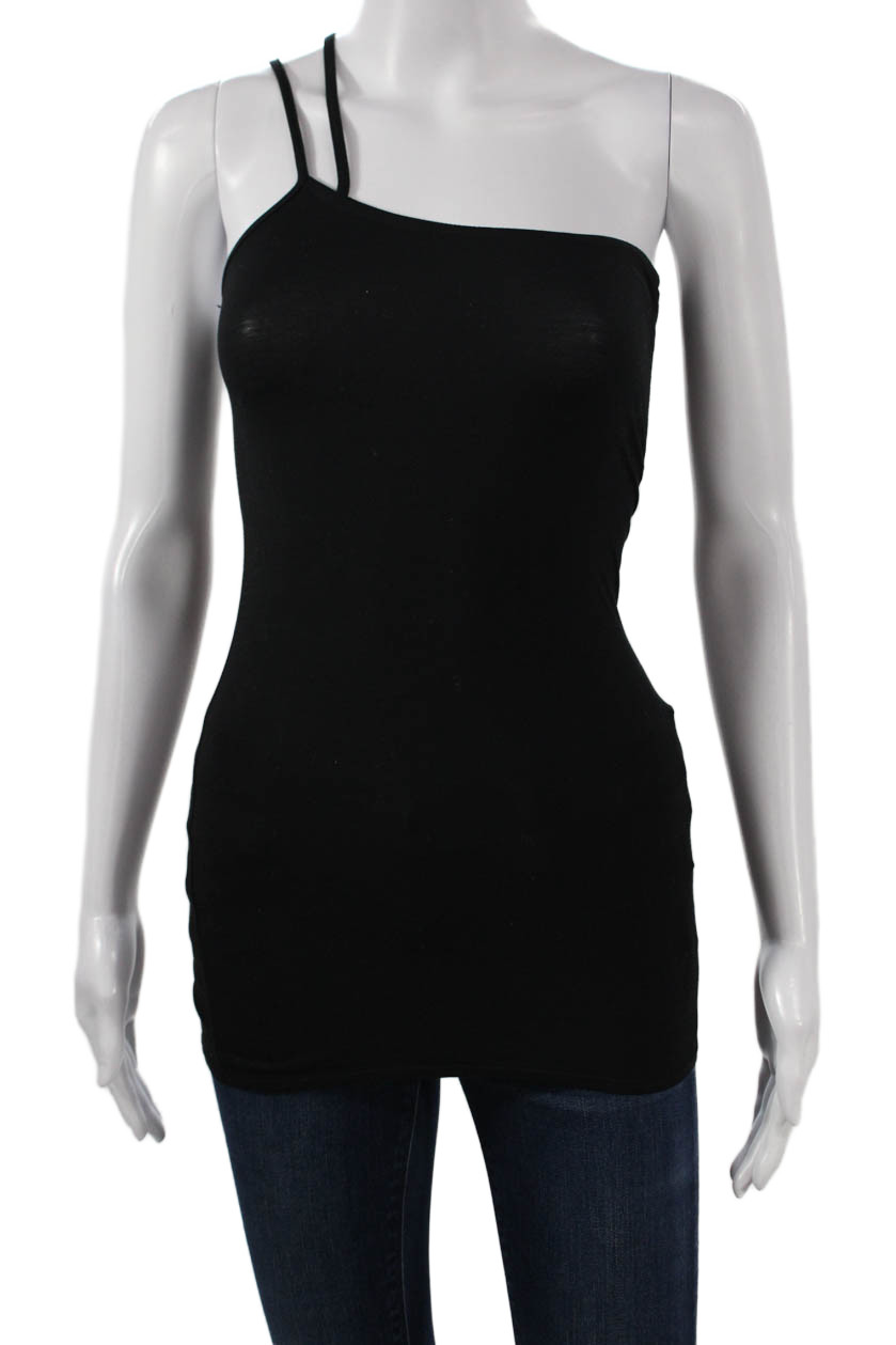 Helmut Women One Shoulder Micro Modal Tunic Black Sleeveless Size PPFree Shipping in US $100+ Orders | $6.95 Orders Below