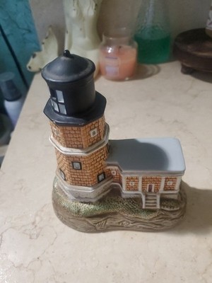 Vtg Geo Z Lefton Split Rock Lighthouse Figurine 01409, 1994, Stickers rr