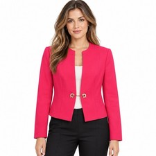 Tommy Hilfiger Size 2 Pink Blazer Mini Cotton Polyester Blend