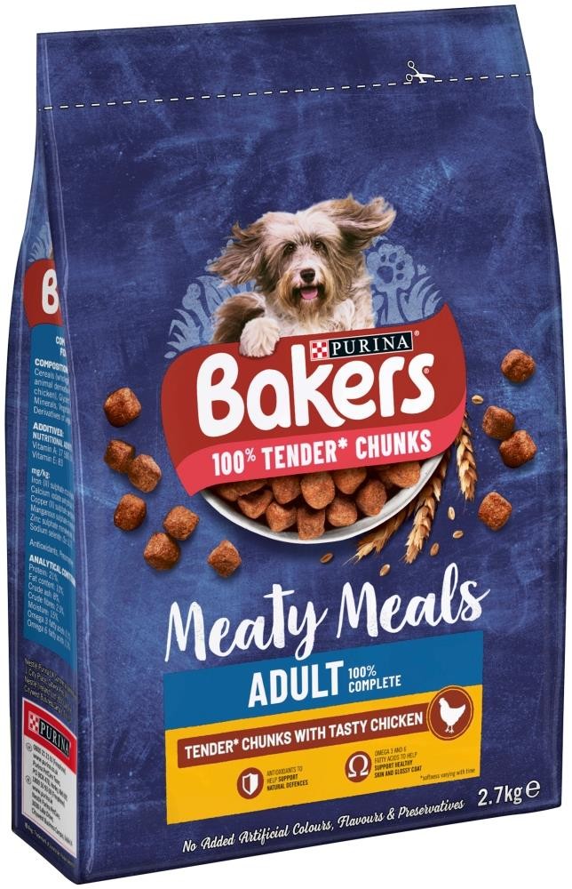Bakers Meaty Meals Adult Dry Dog Food Chicken 2.7kg