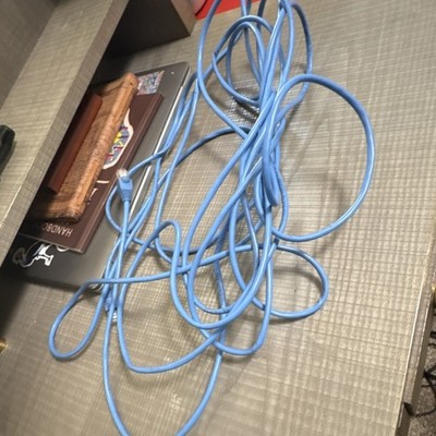 Blue Ethernet Patch Cable RJ-45 Male to Male Round Networking
