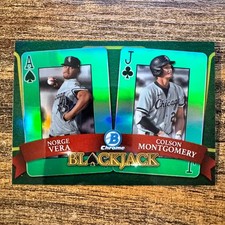 2022 Bowman Colson Montgomery Norge Vera Blackjack #BJ-1 Green Refractor #77/99