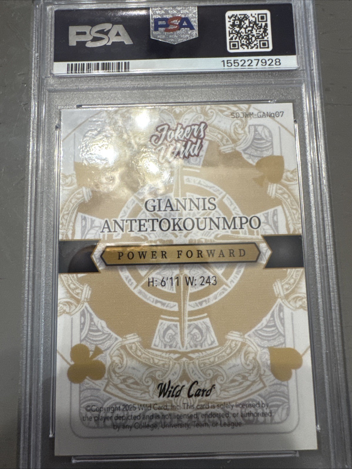 2025 5 Card Draw JW Giannis Antetokunmpo Rainbow 1/1 PSA 10 view 2
