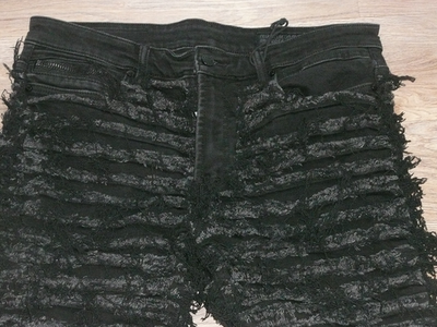 Rockstar Original Black Shredded RSM 205 Flare Denim Jeans Size 36