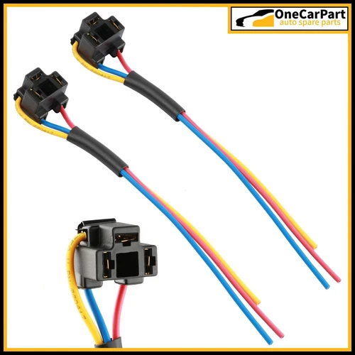 H4 Headlight Headlamp 3 Pin Terminal x 2 Bulb Repair Plug Connector Pre Wired