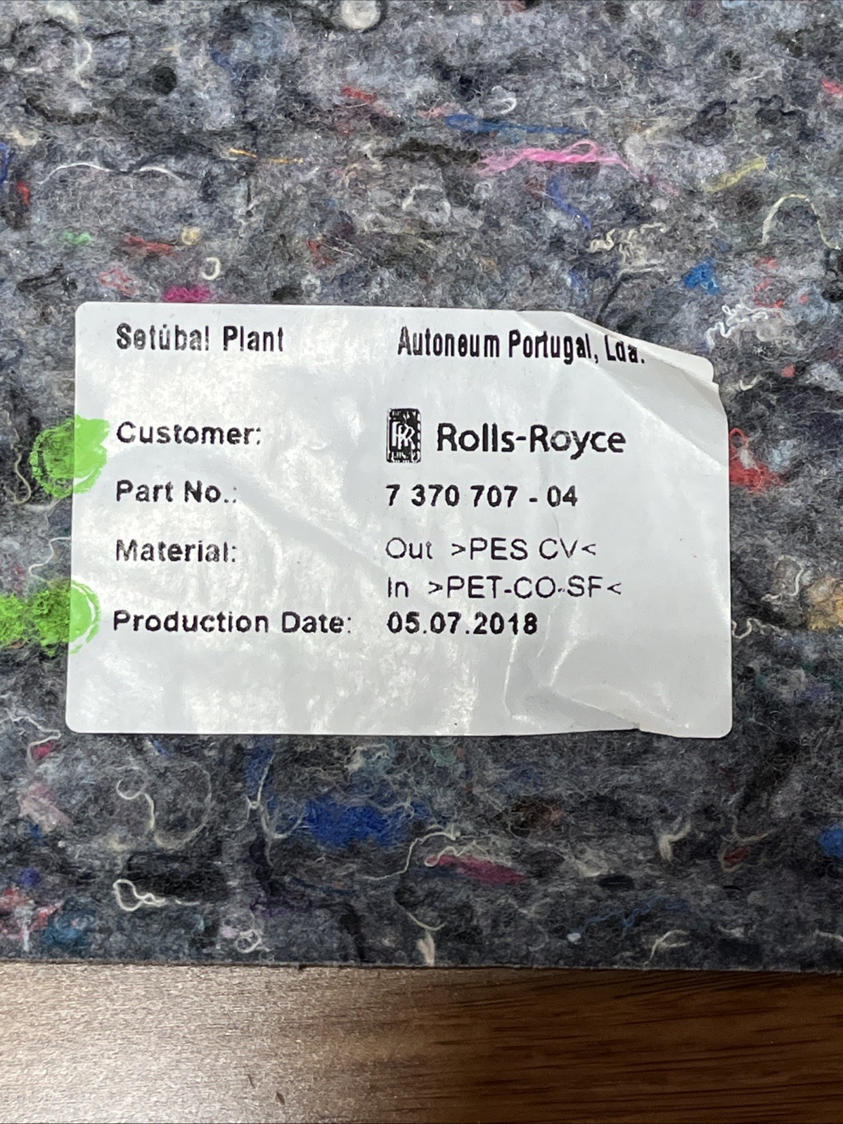 2017-2023 Rolls Royce Dawn Rear RR6 Left Side Panel Sound Insulation OEM