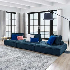 Saunter Sofas, 3-Piece Set, Azure