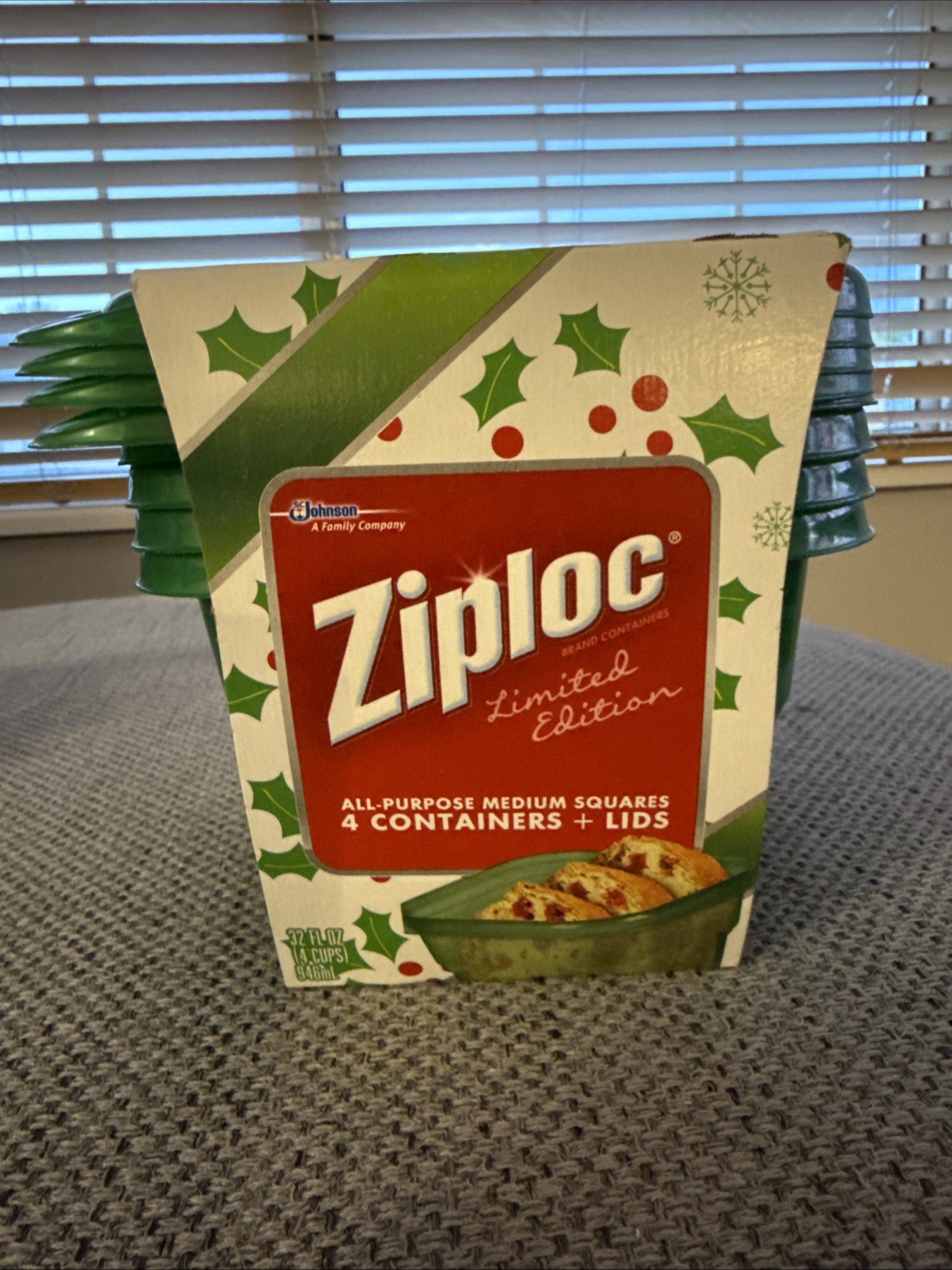 Ziploc Square Green 32oz 4cups 4 Containers W/ Lids Limited Edition ...