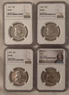 1962 Franklin Half Dollar NGC 4 Coin Lot