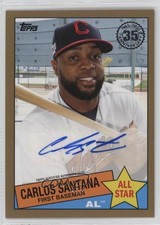 2020 Topps 1985 Baseball All-Stars Gold 11/50 Carlos Santana #85ASA-CSA Auto 4z8
