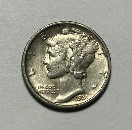 1931 S MERCURY DIME AU