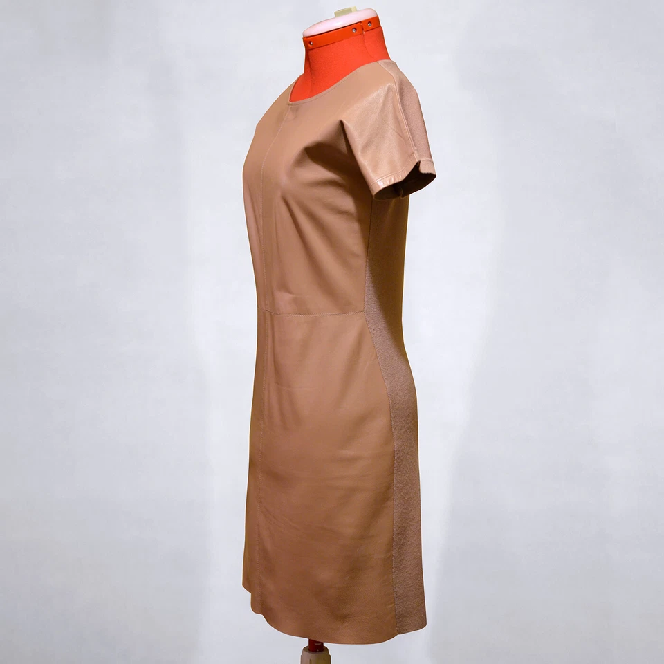 GUCCI Brown Combined Wool Leather Dress Size S - Image 3 of 4