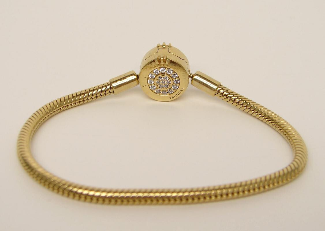 SNAKE CHAIN PANDORA SHINE BRAC ☆バングル☆金色 pandora_shine_sparkling_crown_