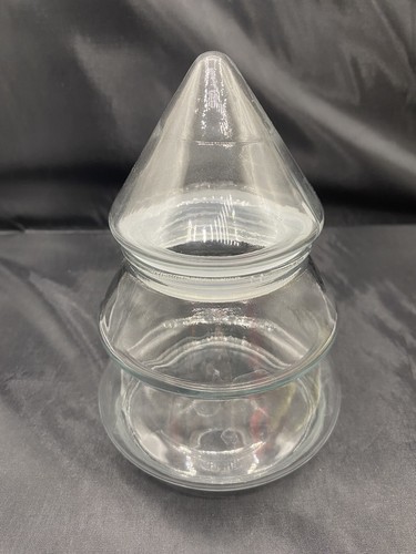Christmas Tree Clear Glass Jar Container Apothecary Candy 2 pc 9” Tight Seal - Picture 2 of 8