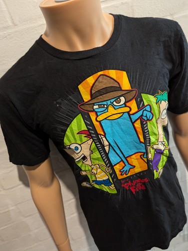 Disney Store T Shirt Phineas & Ferb Perry XL 14 boys/Small Mens top tee - Picture 2 of 9