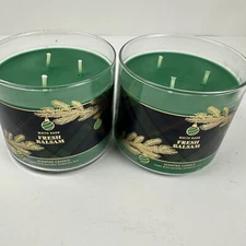 White Barn FRESH BALSAM Scented 3 Wick Candle Gold Lid 14.5 oz Bath & Body Works