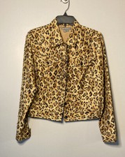 Kelly & Diane Silk Leopard Print Sequin Jacket 6 Sexy Animal