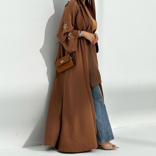 Bata Larga Musulmana Mujer Maxi Vestido Abaya Dubai Caftán Noche Fiesta Vestido Modesto - Imagen 12 de 25