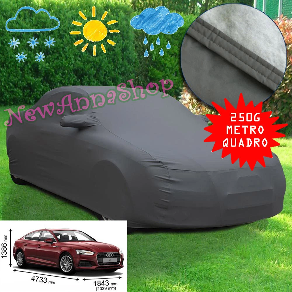 Telo Copriauto Esterno Per Audi A4 (B5 B6 B7) 2001-2015 – Impermeabile, Anti-UV, Traspirante Con Cerniera Lato Guida