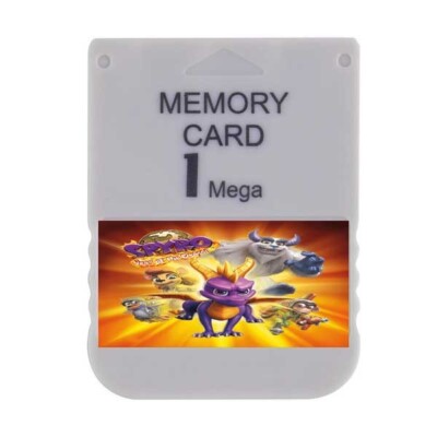 Spyro Year of the Dragon PS1 Memory Card 100% Unlocked Completed Saves